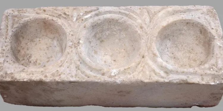Marble Block With Three Carved Basins Found at Hippos